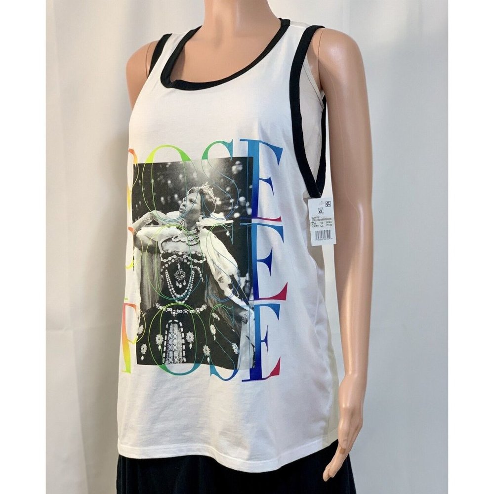 NWT SZ XL FX POSE RuPaul Drag Queen Pride White Rainbow Tank Top Shirt UNISEX